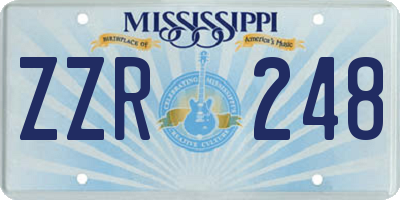 MS license plate ZZR248