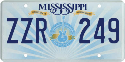MS license plate ZZR249