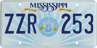MS license plate ZZR253