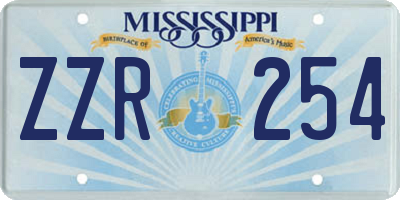 MS license plate ZZR254