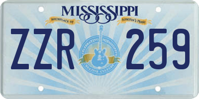MS license plate ZZR259