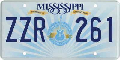 MS license plate ZZR261