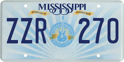 MS license plate ZZR270