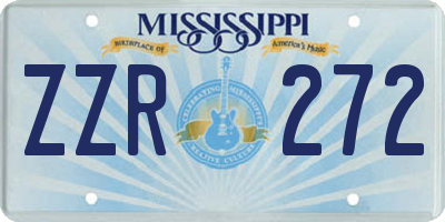 MS license plate ZZR272
