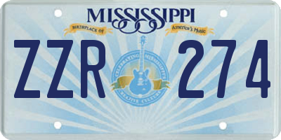 MS license plate ZZR274