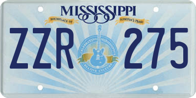 MS license plate ZZR275