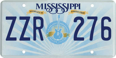 MS license plate ZZR276