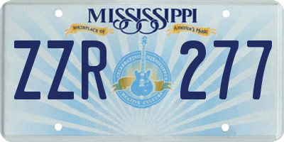 MS license plate ZZR277