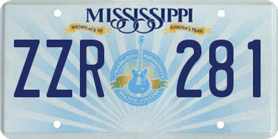 MS license plate ZZR281