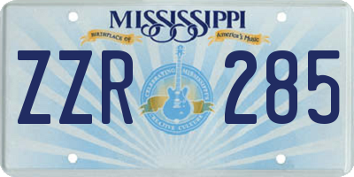 MS license plate ZZR285
