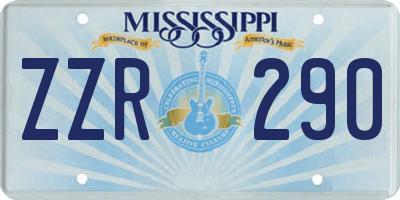 MS license plate ZZR290