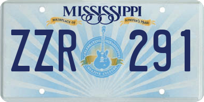 MS license plate ZZR291
