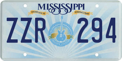 MS license plate ZZR294