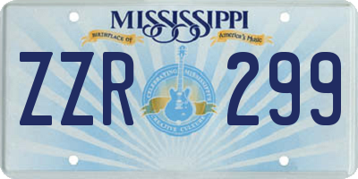 MS license plate ZZR299