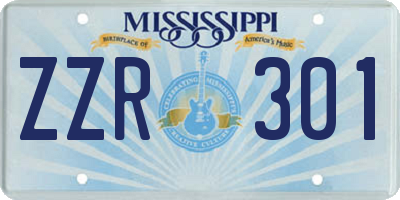 MS license plate ZZR301