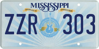 MS license plate ZZR303