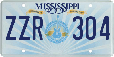 MS license plate ZZR304