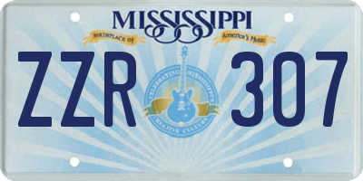 MS license plate ZZR307
