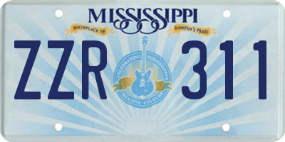 MS license plate ZZR311