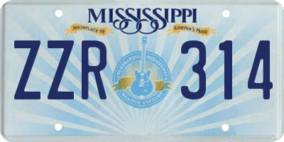 MS license plate ZZR314