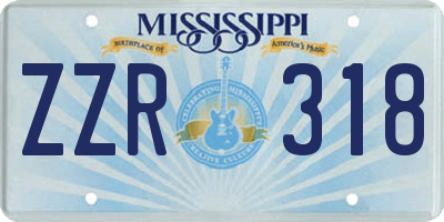 MS license plate ZZR318