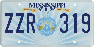 MS license plate ZZR319