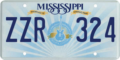 MS license plate ZZR324