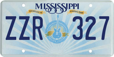 MS license plate ZZR327