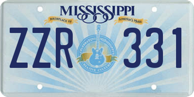 MS license plate ZZR331