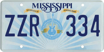 MS license plate ZZR334