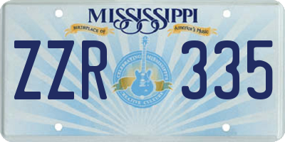 MS license plate ZZR335