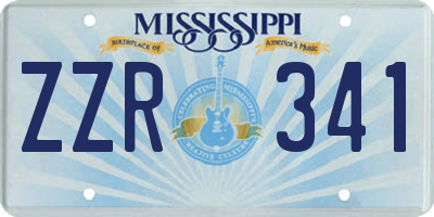 MS license plate ZZR341