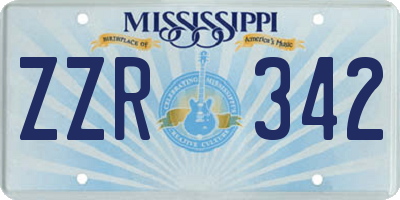 MS license plate ZZR342