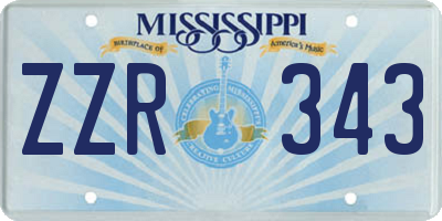 MS license plate ZZR343