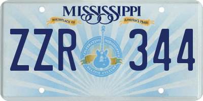 MS license plate ZZR344