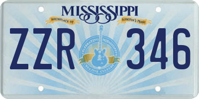 MS license plate ZZR346