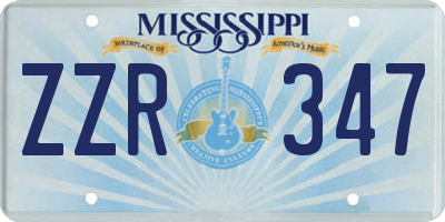 MS license plate ZZR347