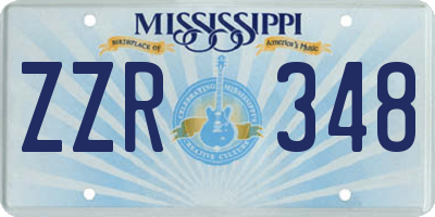 MS license plate ZZR348