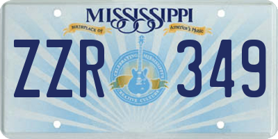 MS license plate ZZR349