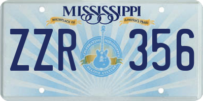 MS license plate ZZR356