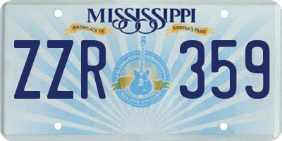 MS license plate ZZR359