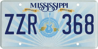 MS license plate ZZR368