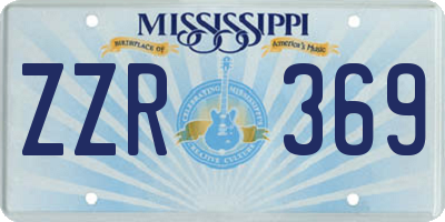 MS license plate ZZR369