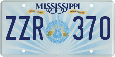 MS license plate ZZR370