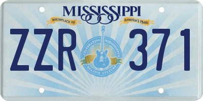 MS license plate ZZR371
