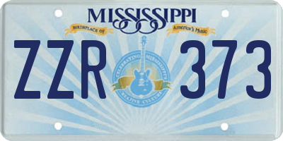 MS license plate ZZR373