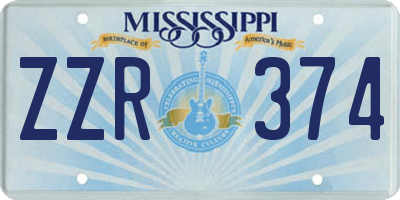 MS license plate ZZR374