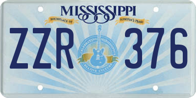MS license plate ZZR376