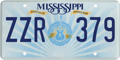 MS license plate ZZR379