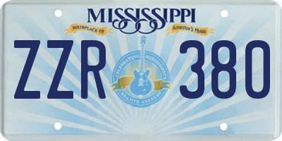 MS license plate ZZR380
